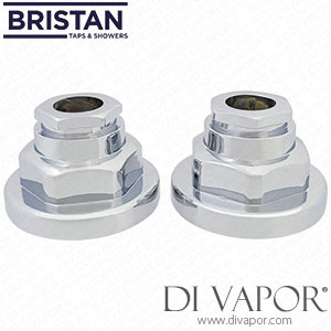 Pair of Bristan 1901 Pair of Shrouds SHD CA087BD100O 3/4 Inch for Bath Pillar Taps - Chrome