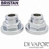 Pair of Bristan 1901 Pair of Shrouds SHD CA087BD100O 3/4 Inch for Bath Pillar Taps - Chrome