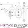Heritage Hartlebury Recessed Shower Fixed Head Riser Kit Dimensions