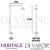 Heritage Hartlebury Exposed Shower Riser Kit Dimensions