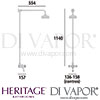 Heritage Hartlebury Exposed Shower Fixed Riser Kit Dimensions
