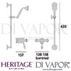 Heritage Hartlebury Exposed Shower Flexible Riser Kit Dimensions