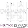 Heritage Hemsby Concealed Rose Gold Shower Head Kit Dimensions