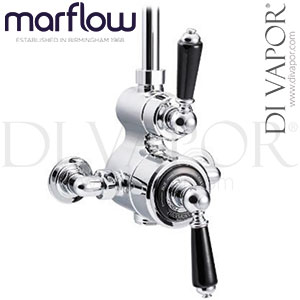 Marflow SJ7400CPLLBK St James Traditional Thermostatic shower valve with Black London Levers Spare Parts