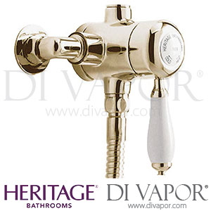 Heritage SLA04 Ryde Single Control Exposed Mini Valve with Bottom Outlet - Vintage Gold - Shower Spare Parts