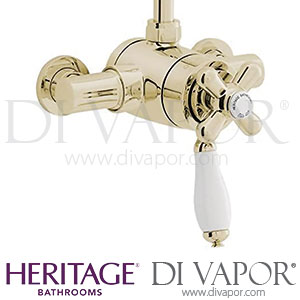 Heritage SLA05 Ryde Dual Control Exposed Mini Valve with Top Outlet - Vintage Gold - Shower Spare Parts