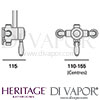 Heritage Ryde Single Control Valve Top Outlet Shower Dimensions
