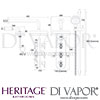 Heritage Lymington Recessed Shower Lace Gold Handles Head Kit Dimensions