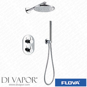 Flova SM2WPK1-U Smart Thermostatic 2-Outlet Shower Valve with Fixed Head and Handshower Kit Spare Parts