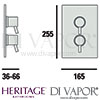 Heritage Orbit Dual Control Shower Valve Dimensions