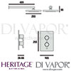 Heritage Hartlebury Dual Valve Rigid Riser Shower Dimensions