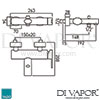 VADO Soho Exposed Bath Shower Mixer without Shower Kit Wall Mounted Dimensions