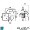 VADO Soho Shower Valve With Diverter Dimensions