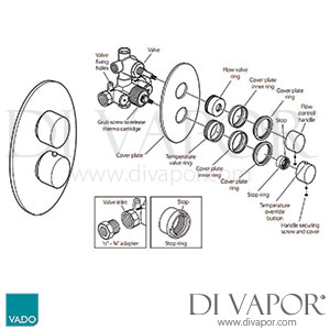 VADO Soho Concealed Shower Valve Spare Parts