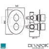 VADO Soho 2 Outlet 2 Handle Shower Dimensions