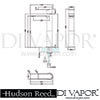 Hudson Reed Sottile Basin Mixer Tap Waste Dimension