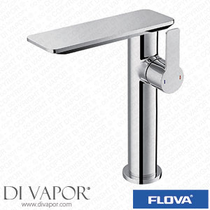 Flova SRTBAS Spring Tall 205Mm Mono Basin Mixer with Slotted Clicker Waste Set Spare Parts
