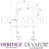 Heritage Somersby Exposed Shower Riser Kit Diverter to Handset Dimensions