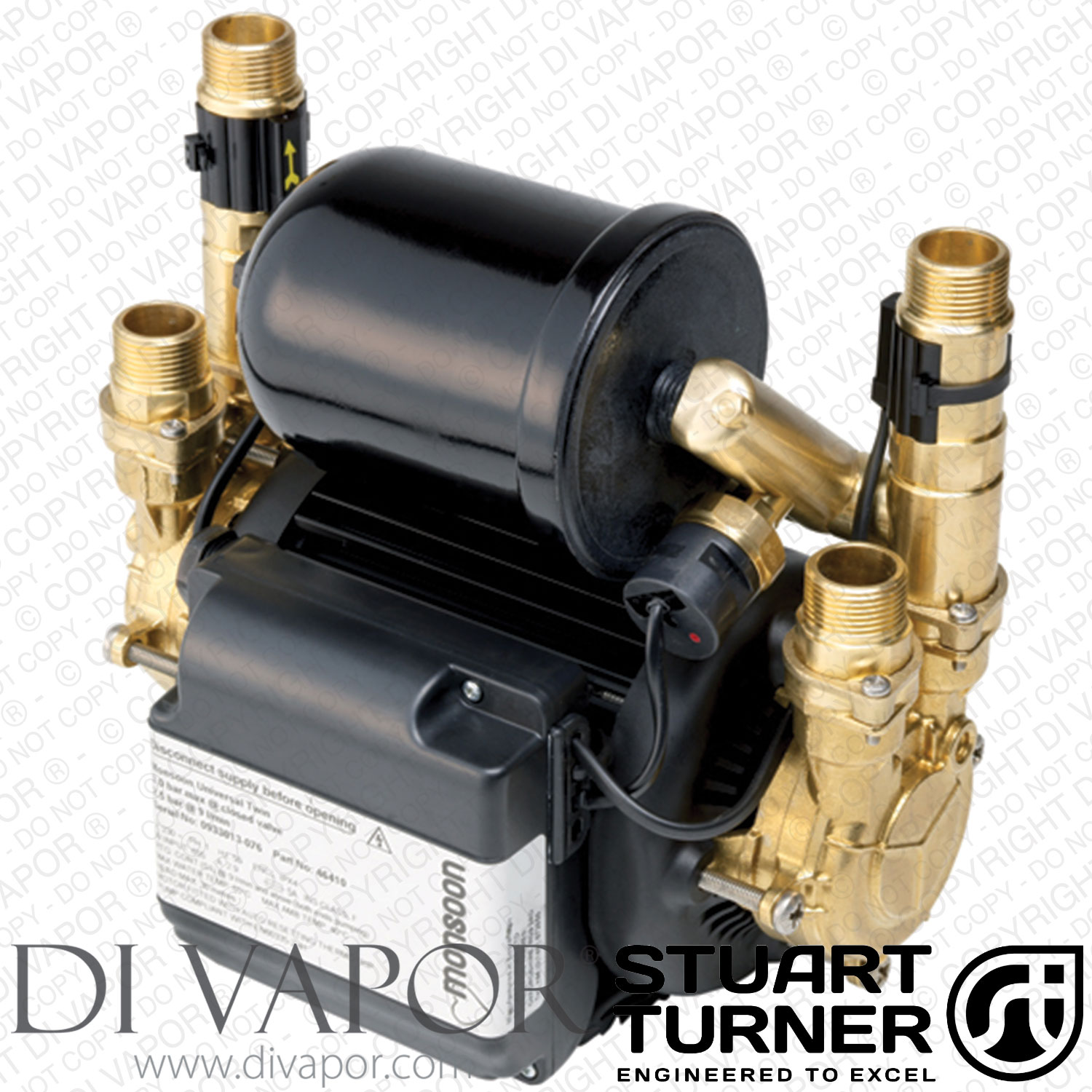 Stuart Turner 46480 Monsoon Universal 2.0 Bar Twin Water Pump for Showers
