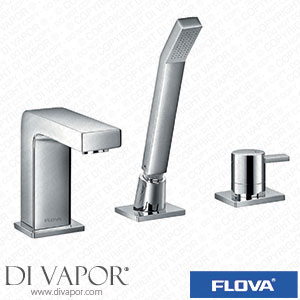 Flova ST3HSLBSM Str8 3-Hole Deck Mounted Bath and Shower Mixer with Shower Set Spare Parts