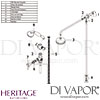 Heritage Shower Fixed Kit Diverter Rose Handset Spare Parts Drawing