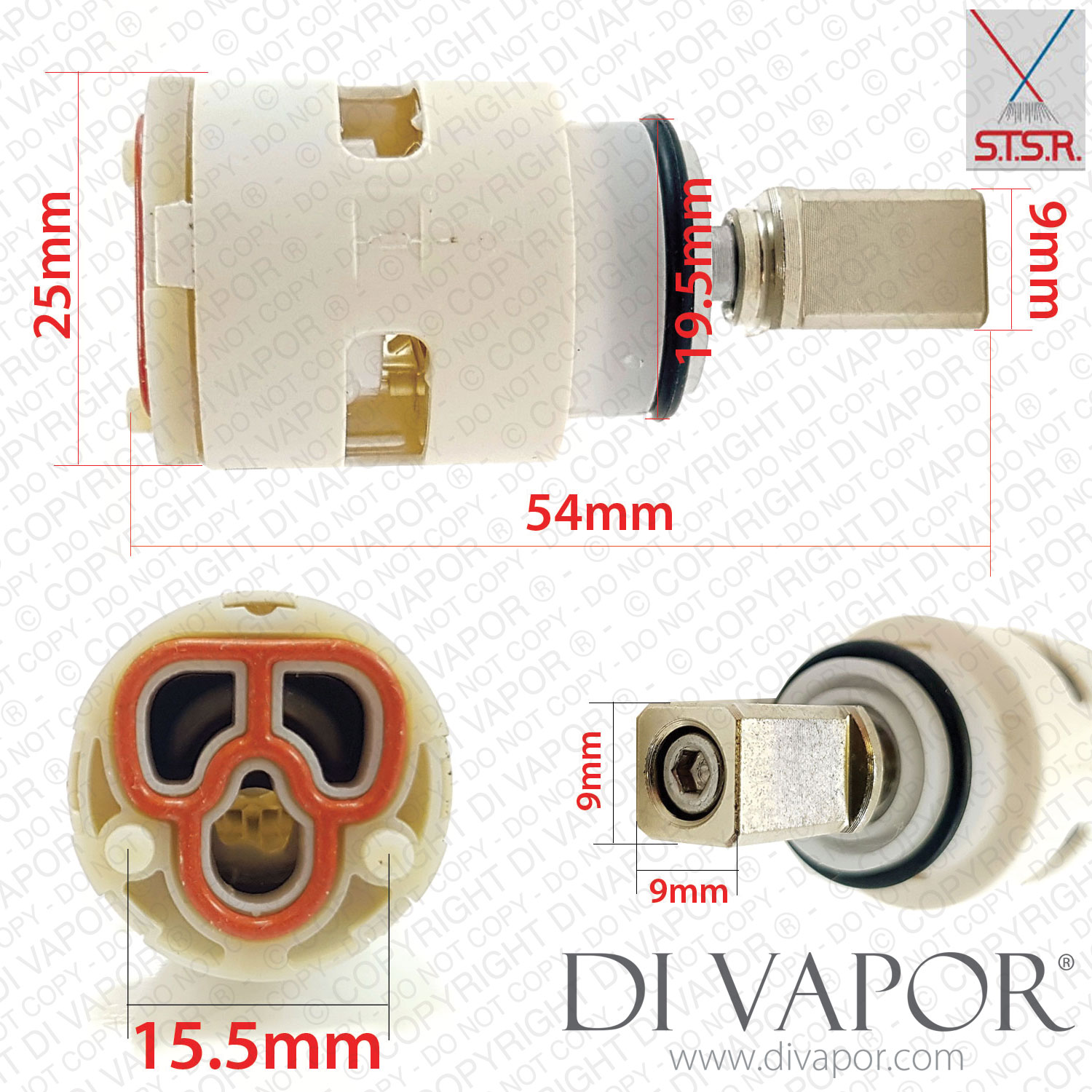 STSR 25mm Single Lever Mixer Tap Cartridge Replacement (STSR 93827) STSR 25mm Single Lever Mixer Tap Cartridge Replacement (STSR 93827)