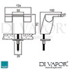 VADO Summit Basin Tap Mixer without Clic-clac Waste Dimensions