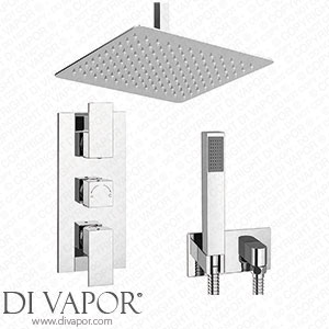 Victorian Plumbing Summit Square Ceiling Mounted Shower Pack (with Handset + Rainfall Shower Head) - SUM-PK3 - Spare Parts