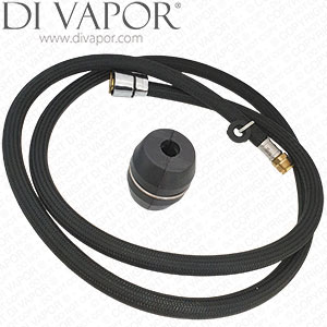Black Kitchen Tap Pull Out Hose with M15 Fitting - 1.5m (150cm) with Weight - NSF61 UPC