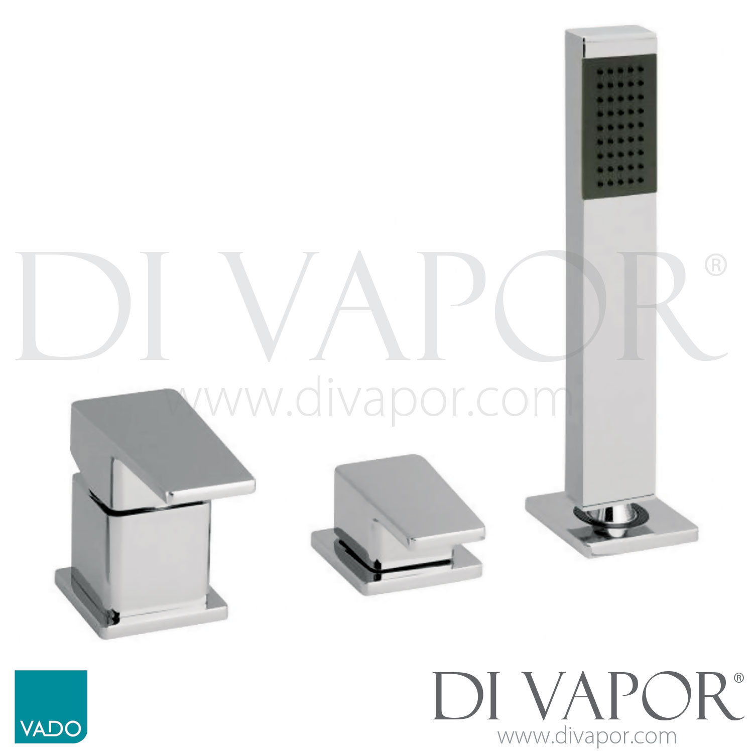 VADO SYN132/NSC/P Synergie 3 Hole Bath Shower Mixer Single Lever Deck