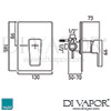 VADO Synergie Concealed Shower Valve Dimensions