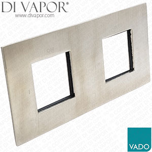 Vado Tablet Horizontal Twin Faceplate - Brushed Nickel - 80mm x 170mm - TAB-0010-NOT-BRN