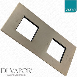 Vado Tablet Notion Vertical Twin Faceplate - Brushed Gold - 80mm x 170mm - TAB-0024/NOT-BRG