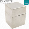Vado Tablet Notion Square ALT-128B Flow Control Knob & Shroud - Bright Nickel - 40mm x 53mm - TAB-1/FLOW-NOT-BRN