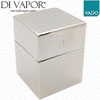 Vado Tablet Notion Square ALT-128A Temperature Control Knob & Shroud - Bright Nickel - 40mm x 53mm - TAB-1/TEMP-NOT-BN