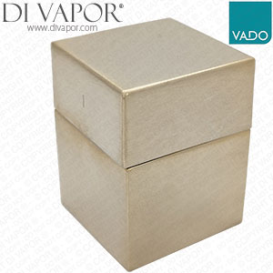 Vado Tablet Notion Square NOT-128A Temperature Control Knob & Shroud - Brushed Gold - 40mm x 53mm - TAB-1/TEMP-NOT-BRG