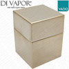 Vado Tablet Notion Square NOT-128A Temperature Control Knob & Shroud - Brushed Gold - 40mm x 53mm - TAB-1/TEMP-NOT-BRG