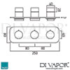 VADO Trim Kit Tablet Altitude Horizontal Concealed Shower Dimension