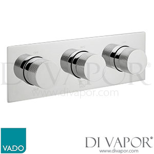 Vado TAB-128/3-H-CPK Tablet Knurled Accents 3 Outlet Thermostatic Valve Spare Parts