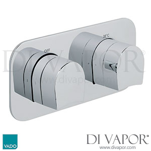 VADO TAB-148-H-KOV-TRIM Trim Kit Tablet Altitude Horizontal 1 Outlet, 2 Handle Thermostatic Valve (TAB-048-CONC) Spare Parts