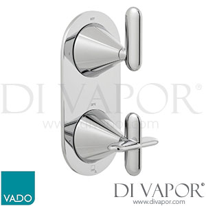 Vado TAB-148/2-ARR-CP Tablet Arrondi 2 Outlet Thermostatic Valve with Spare Parts