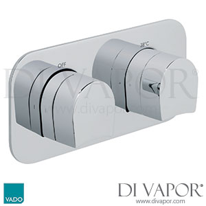 VADO TAB-148/2-H-KOV-C/P Tablet Kovera 2 Outlet 2 Handle Thermostatic Valve