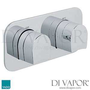 VADO TAB-148/2-H-KOV-TRIM Trim Kit Tablet Kovera Horizontal Concealed 2 Outlet, 2 Handle Thermostatic Valve (TAB-048/2-CONC) Spare Parts