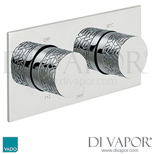 VADO TAB-148/2-H-OMI-TRIM Trim Kit Tablet Omika Horizontal Concealed 2 Outlet, 2 Handle Thermostatic Valve (TAB-048/2-CONC) Spare Parts