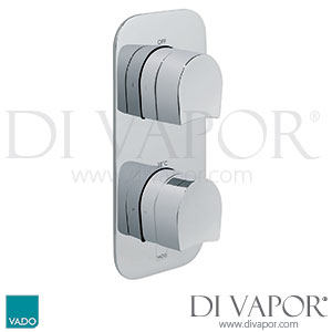 VADO TAB-148/2-KOV-TRIM Trim Kit Tablet Kovera Vertical 2 Outlet, 2 Handle Thermostatic Valve (TAB-048/2-CONC) Spare Parts