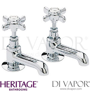 Heritage TDCC00 Dawlish 2 Taphole Basin Pillar Taps - 09/01/14 - Spare Parts