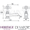 Heritage Dawlish Basin Pillar Taps Dimensions