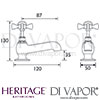Heritage Dawlish Bath Pillar Taps Dimensions