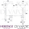 Heritage Dawlish Taphole Basin Mixer Bathroom Tap Dimensions