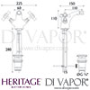 Heritage Dawlish Bidet Mixer Dimensions